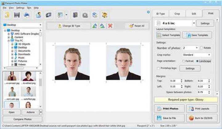 How do I print a 2x2 picture in Windows 10?